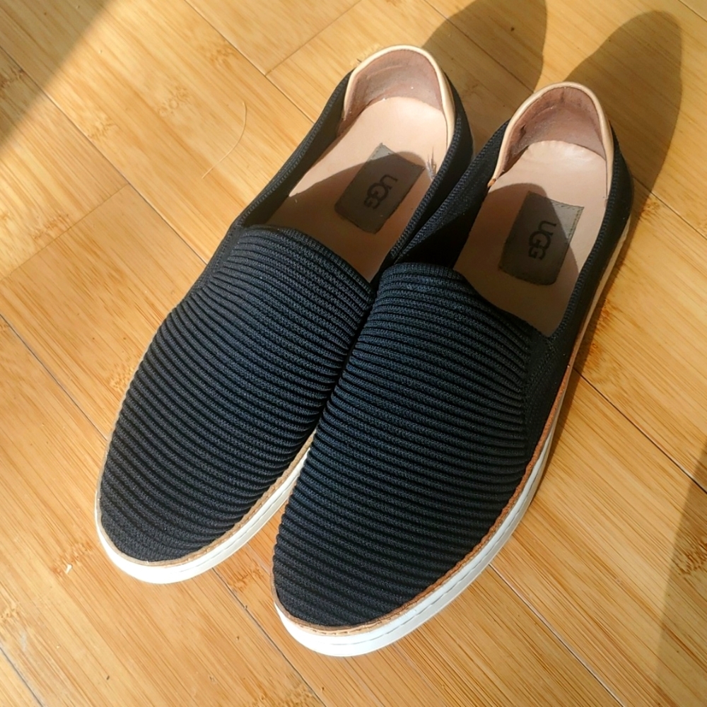 UGG Black Slip-On Knit Sneakers